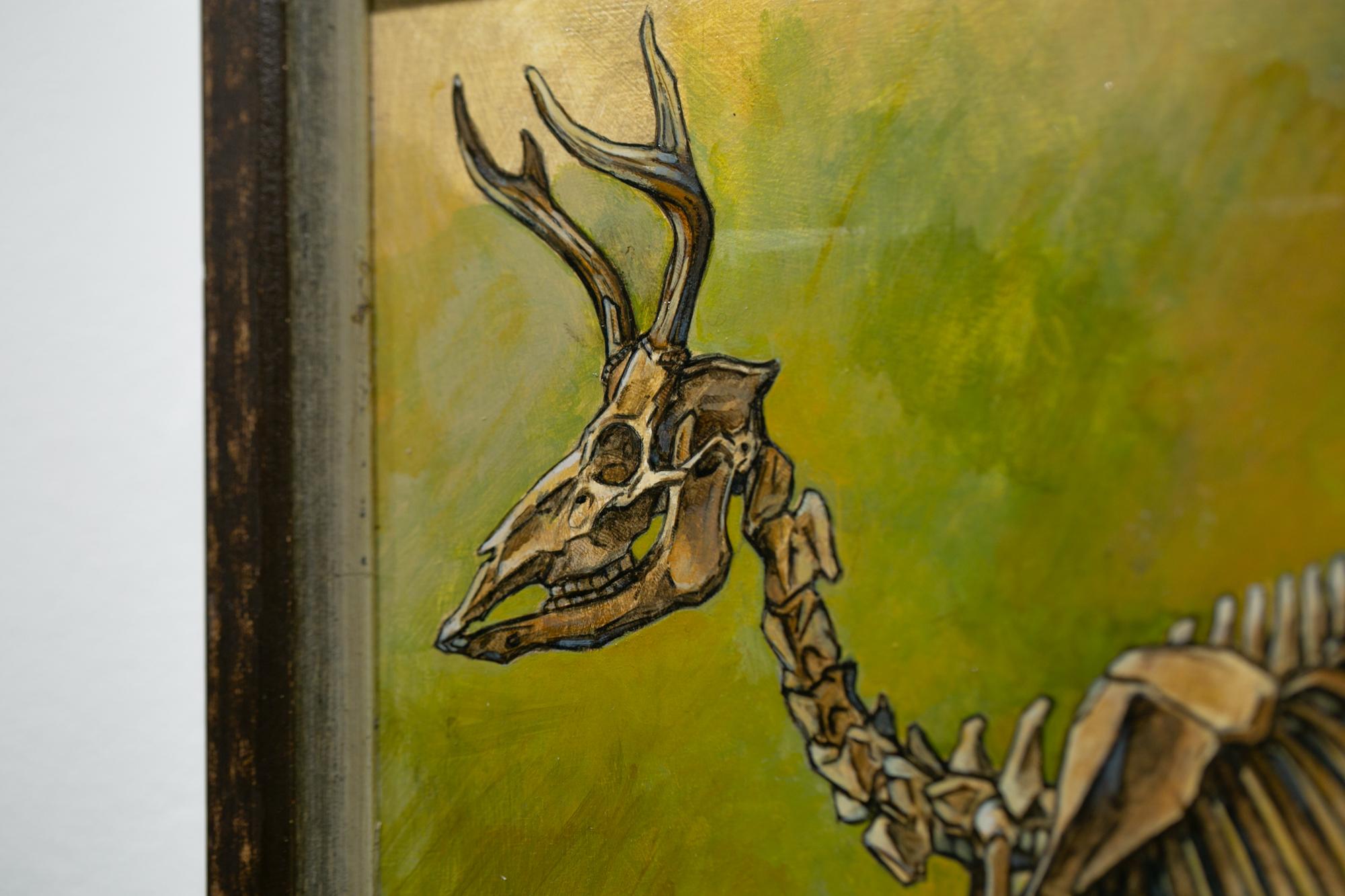 skeleton acrylic painting