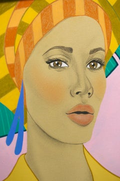 "Giada", Figurativo, Ritratto, Acrilico, Pastello di gesso, Pastello a cera