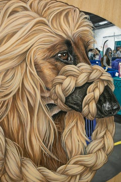 "Afghan Hound II (Somewhere in PA)", Acrylic Painting, Dog Portrait, Realism