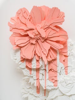 "Bleed in Pink", Layered, Cut Paper, Pink, Floral, Flower, Sculpture