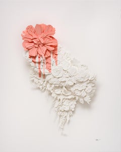 "Bleed in Pink", Layered, Cut Paper, Pink, Floral, Flower, Sculpture