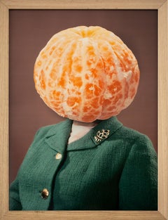 "Doing It My Way", Digital Collage, Portrait, Figurative, Surreal, Orange