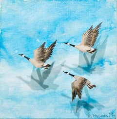 "Canada geese" Paper and Watercolor, Animal, Painting, Sculpture