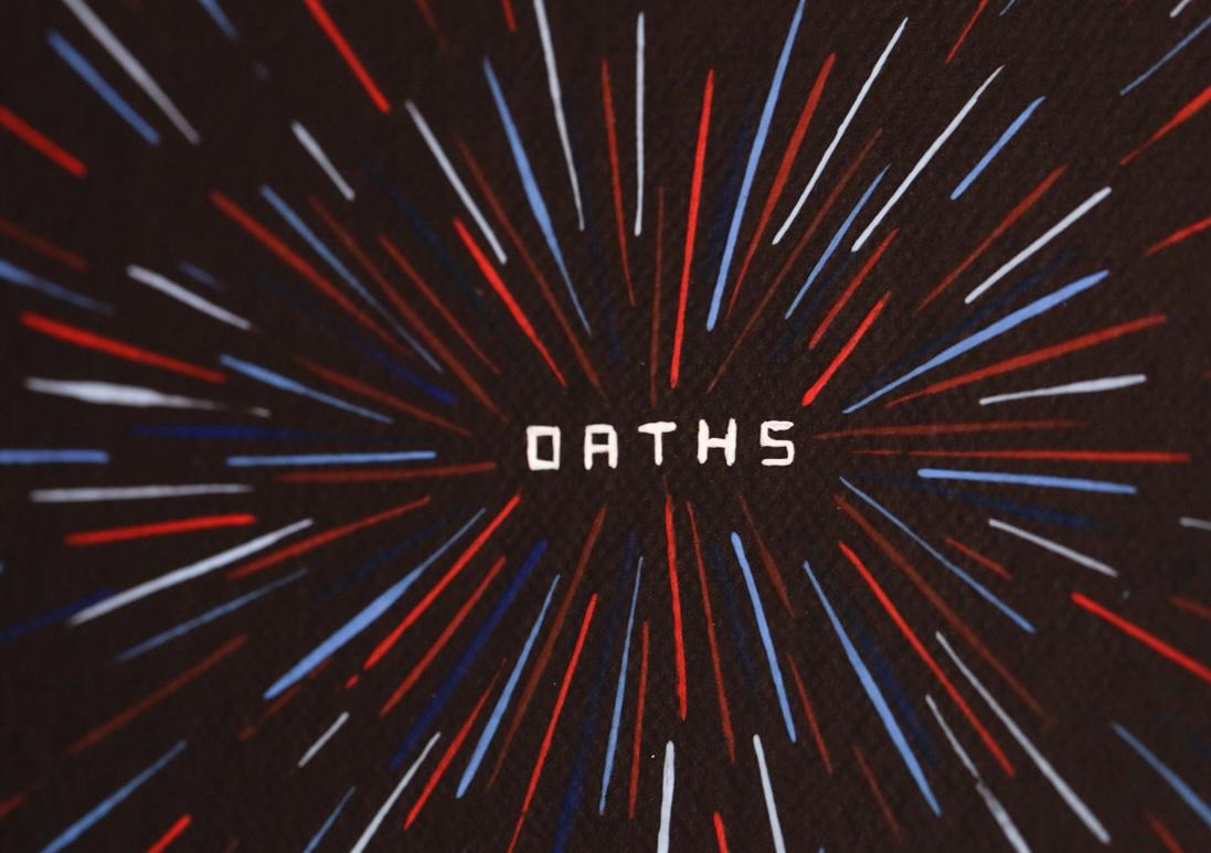 OATHS - Black Abstract Painting by Jim Houser