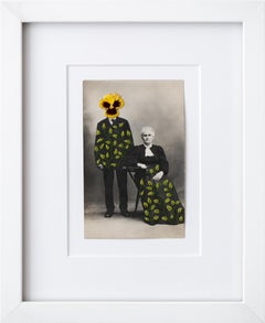 "Wallflowers: Yellow pansy", Floral Motif Surreal Hand-Embroidered Photograph