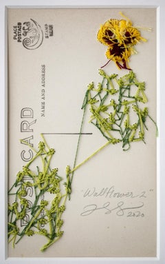 "Wallflowers: Yellow pansy", Floral Motif Surreal Hand-Embroidered Photograph