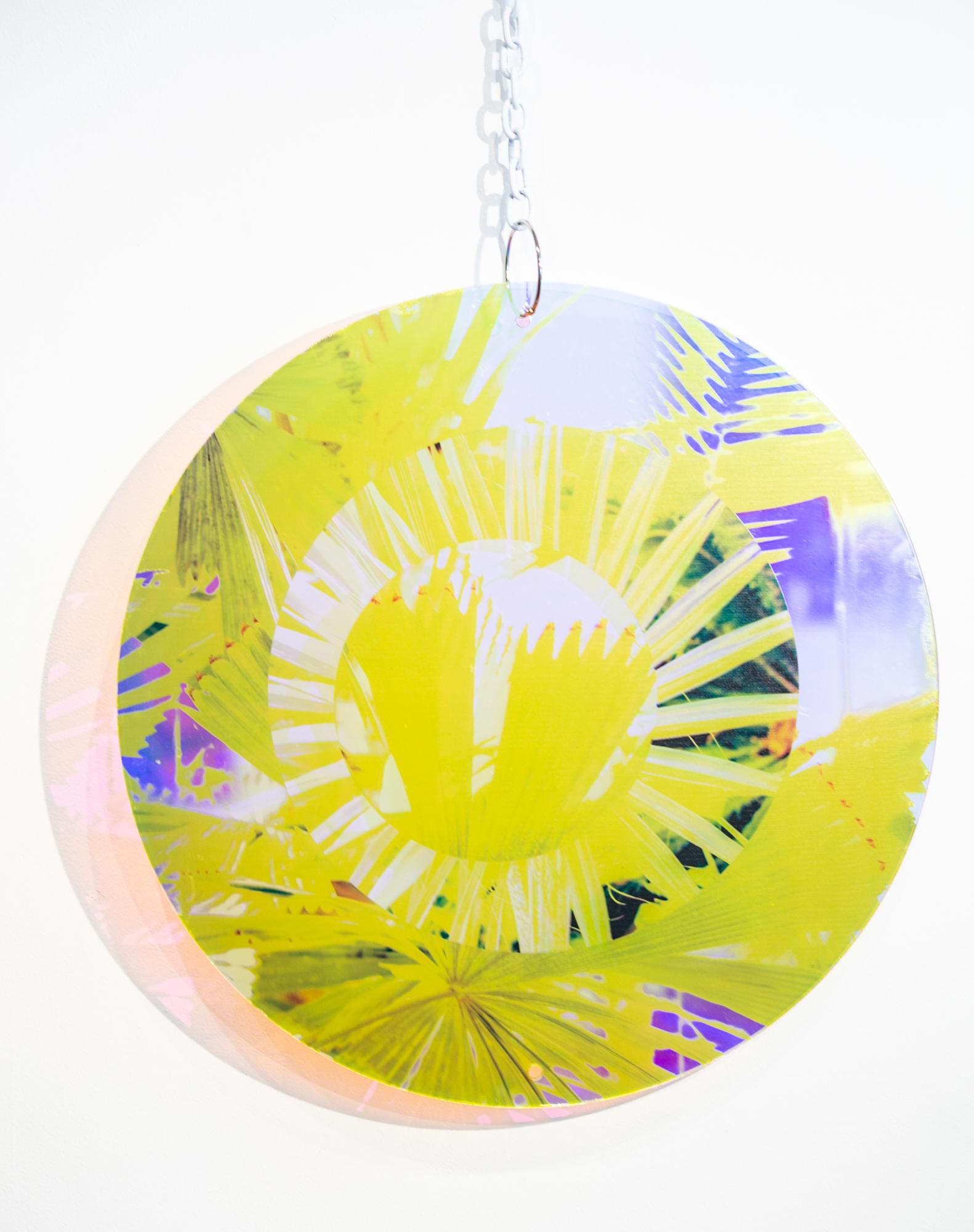"Circle III", Abstract Wall-Hanging Sculpture, Colorful Suspended Sculpture