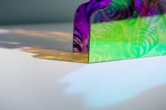 "Mtn Vase", Abstract Sculpture, Vase, Vessel, Translucent, Colorful, Reflective