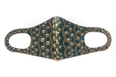 Golden Blue Baroque Urchin Neoprene Face Mask