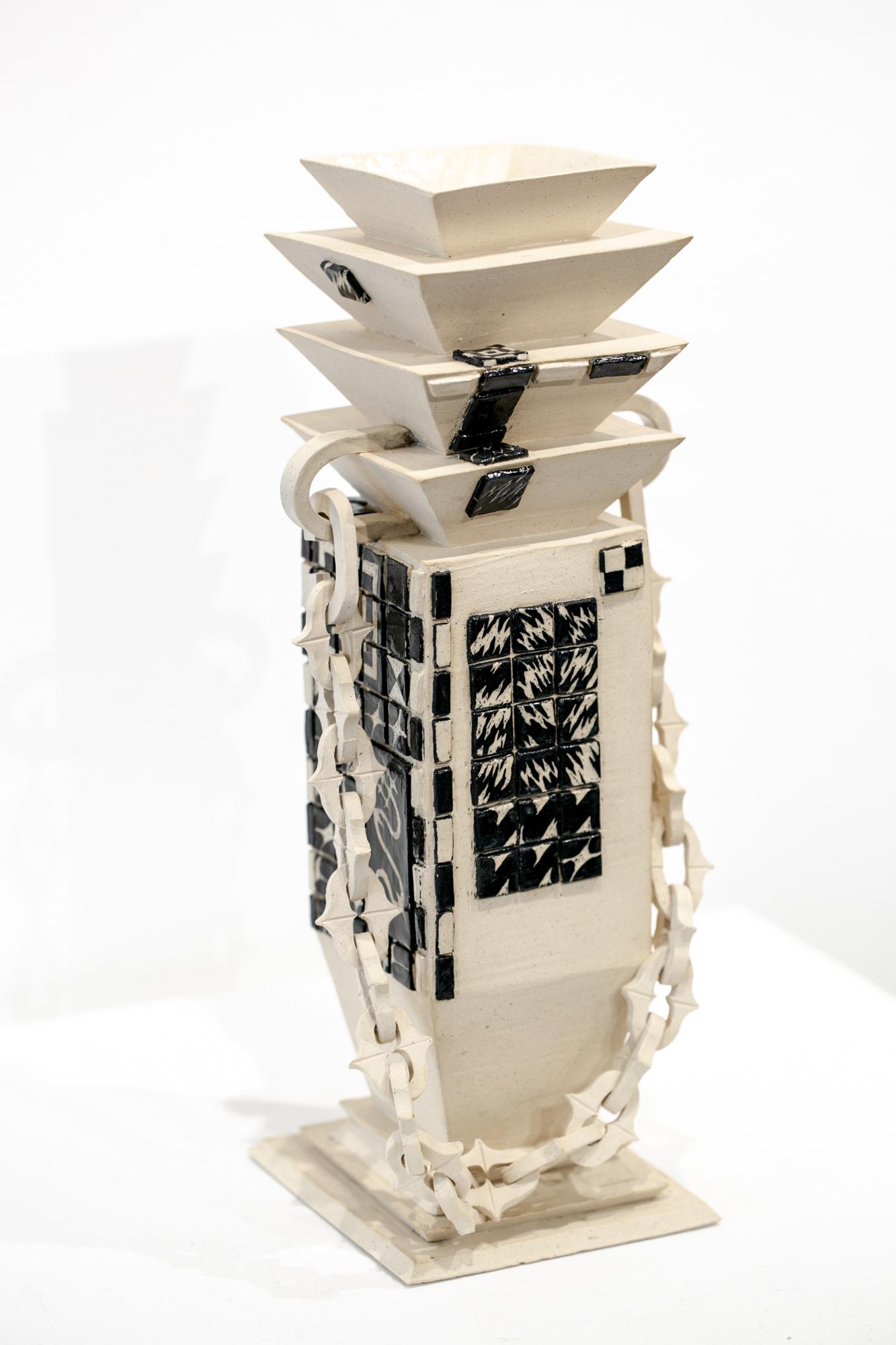 Aged Tiled Monolith - Contemporary Sculpture by Alex Kovacs