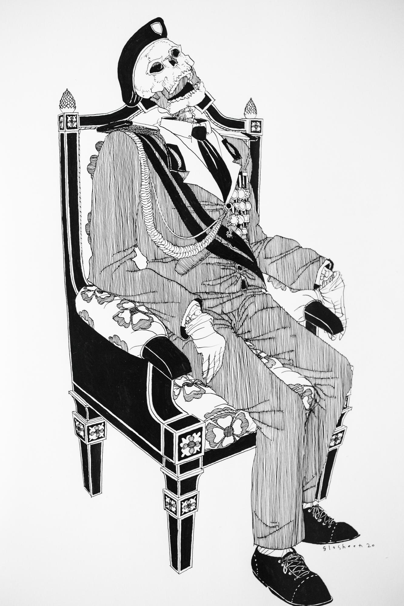 Dead King 27 [Italienischer Präsident des 20. Jahrhunderts] (Zeitgenössisch), Art, von Kate Glasheen