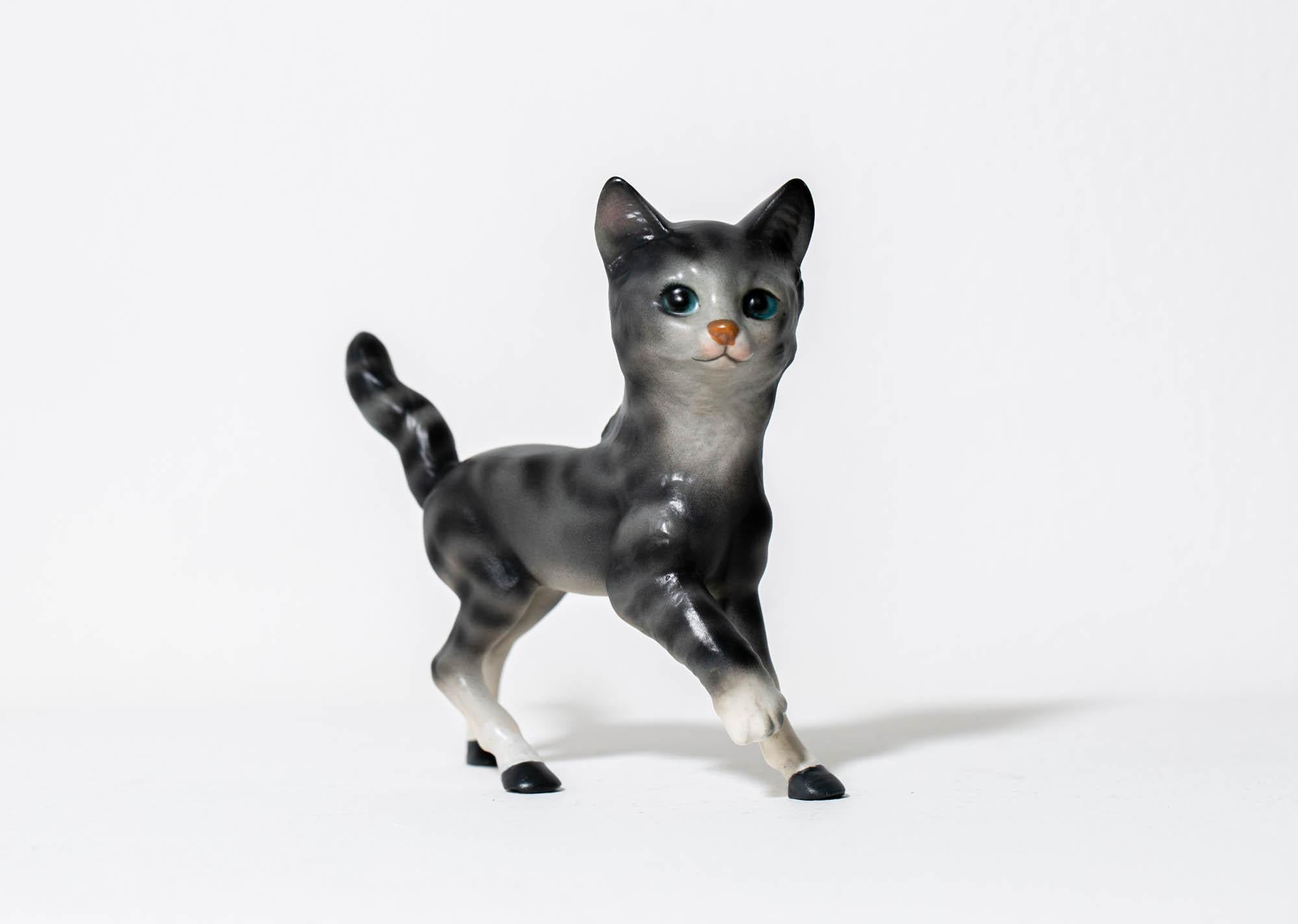 Horse Cat (Gray Tabby) - Sculpture by Debra Broz