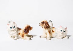 „Persian Spaniels“ Vintage-Keramik Tiere, Chimaera, wiederverwendete Materialien