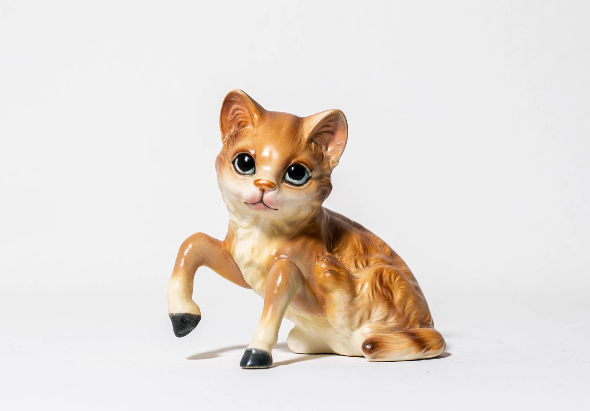 Debra Broz Figurative Sculpture - Horse Cat (Orange)
