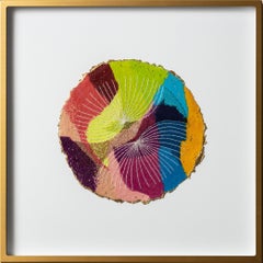 "Time Warp" Broderie manuelle au crayon de couleur sur papier