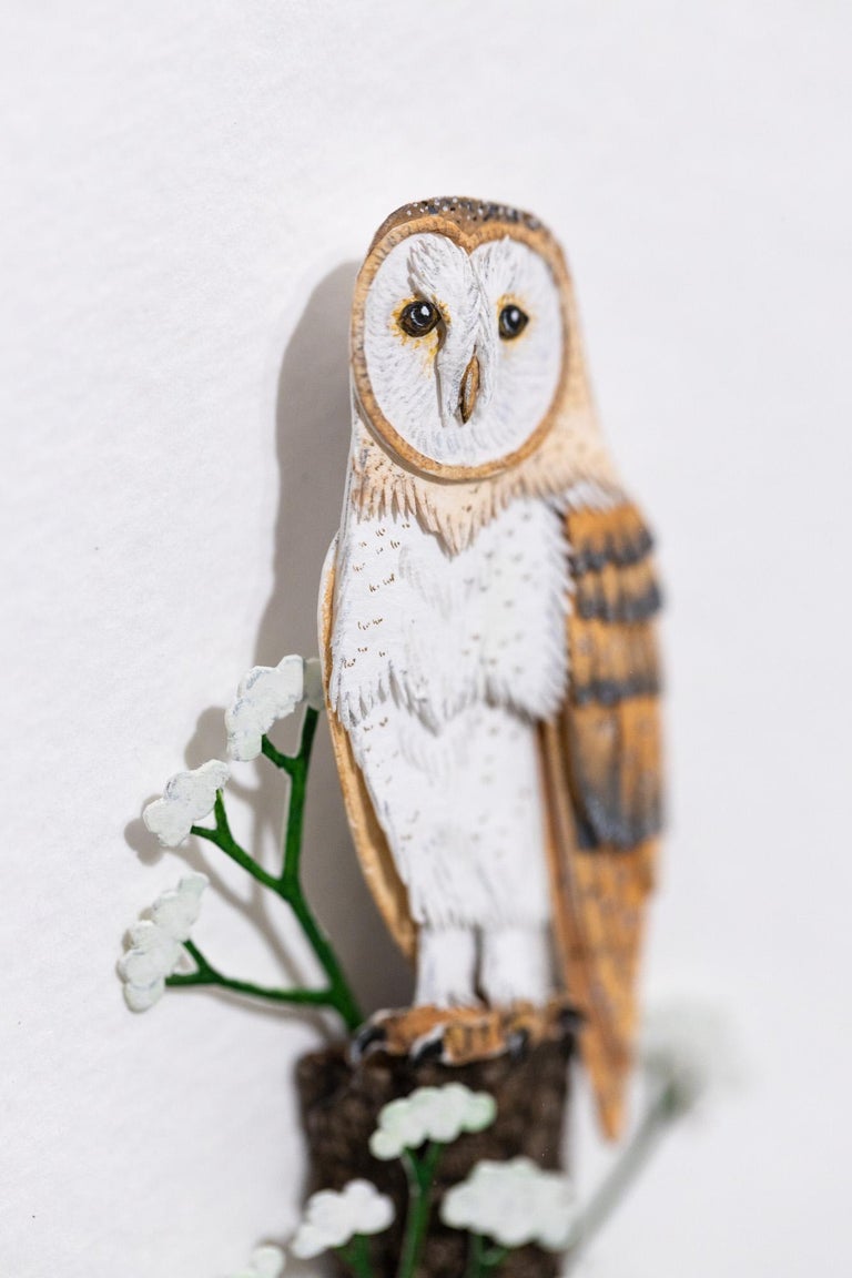 Barn Owl - Gray Animal Art by Nayan and Vaishali