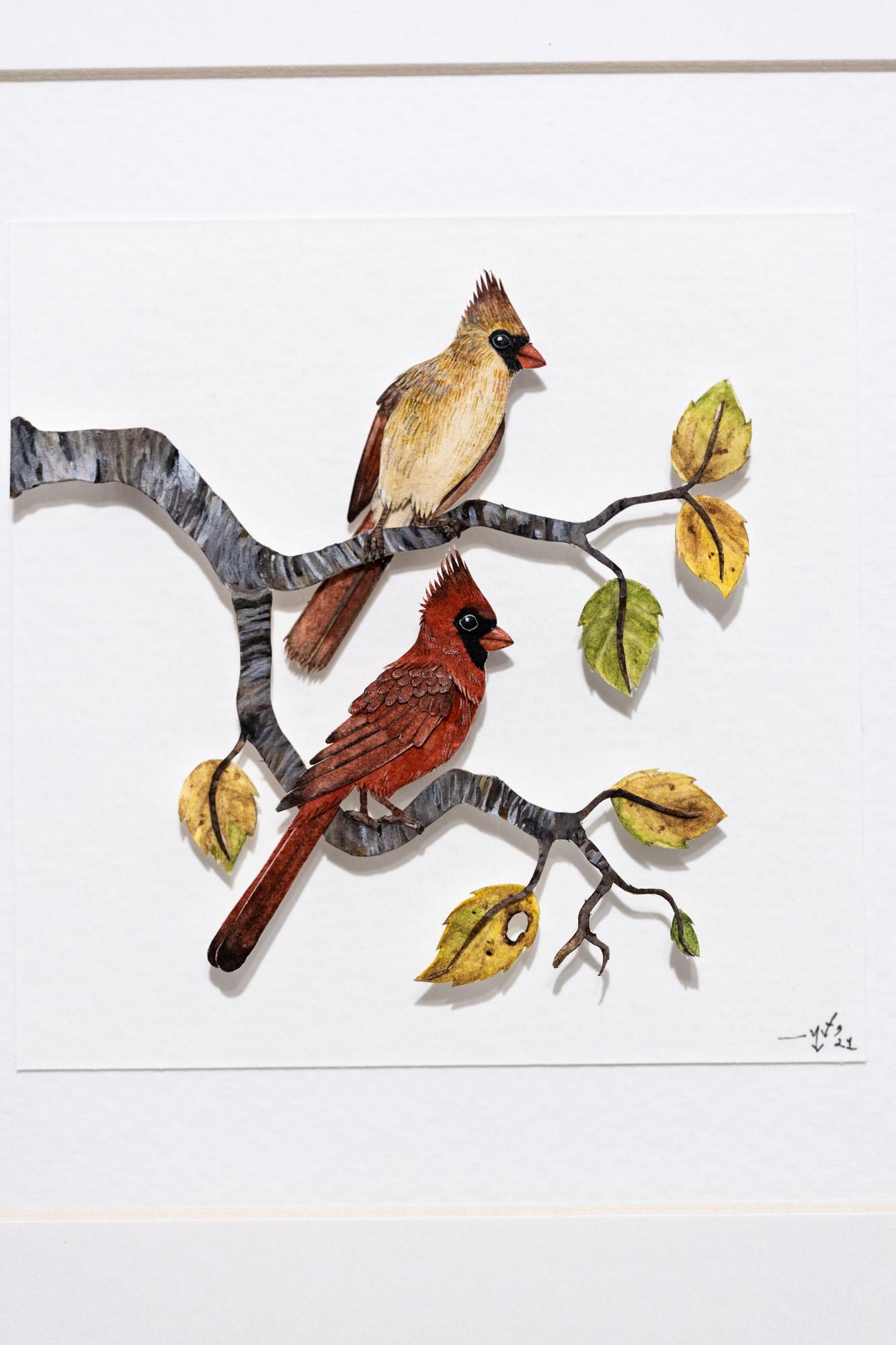 Red Cardinal couple - Art by Nayan and Venus