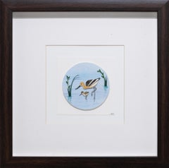 Avoceta americana con polluelo