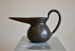 Schwarze Bucchero-Keramikvase:: entworfen von Gio Ponti