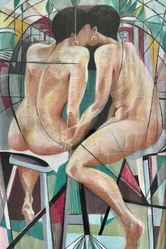 The Kiss, Contempoary Figurative Pastel Drawing