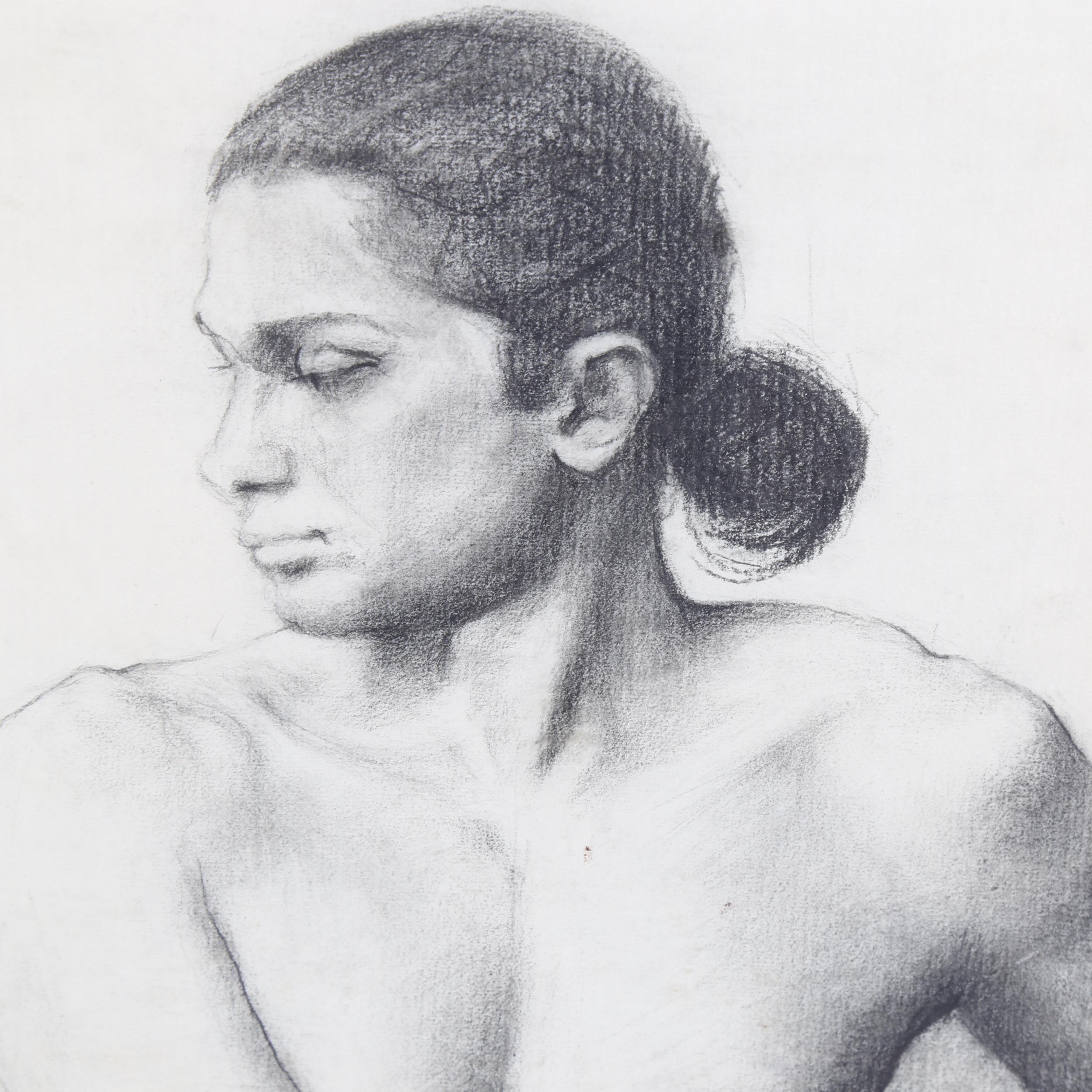 Really well executed male study
Charcoal on paper. Matted

Drawing in good order
Image 25