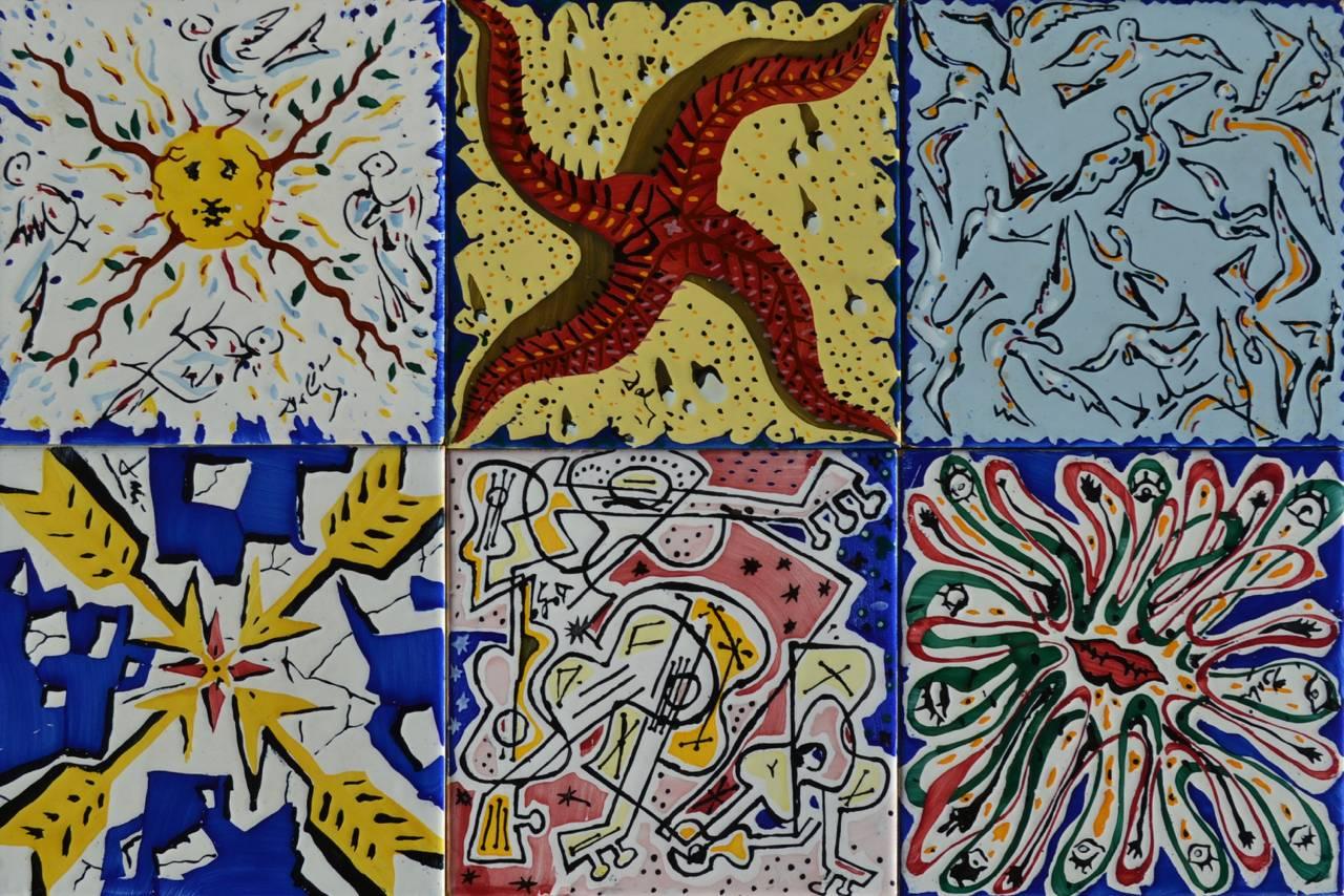 Set di 6 piastrelle "La Suite Catalane" di Salvadore Dalì. 1954