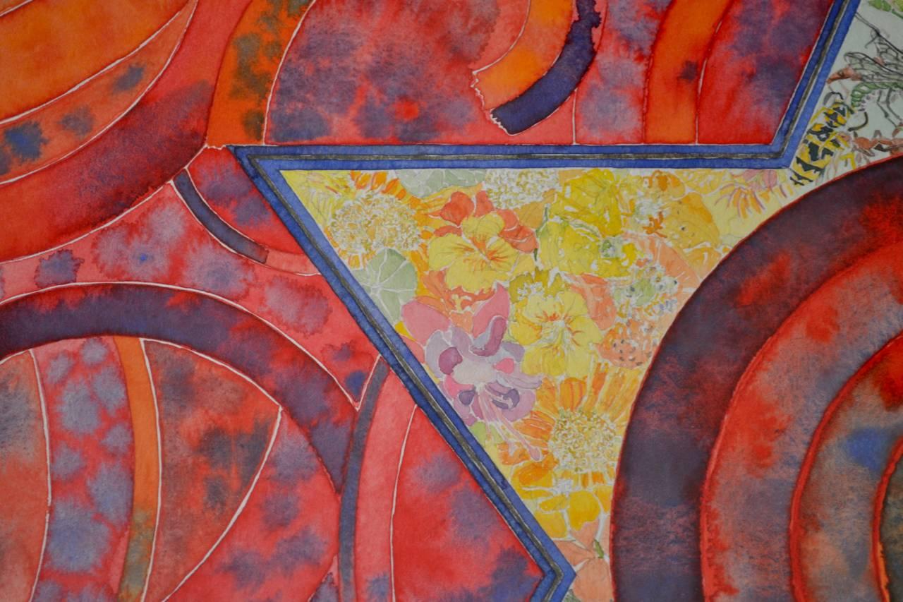 Emergence. Contemporary Mixed Media Abstract painting - Abstract Geometric Art by Kate McKennan