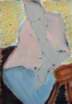 Peinture figurative contemporaine « Pensive » de John Emanuel