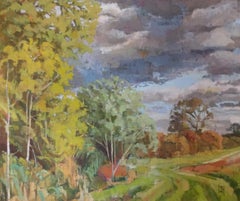 "Gunby Track East": Contemporary English Landscape, Oil On Canvas