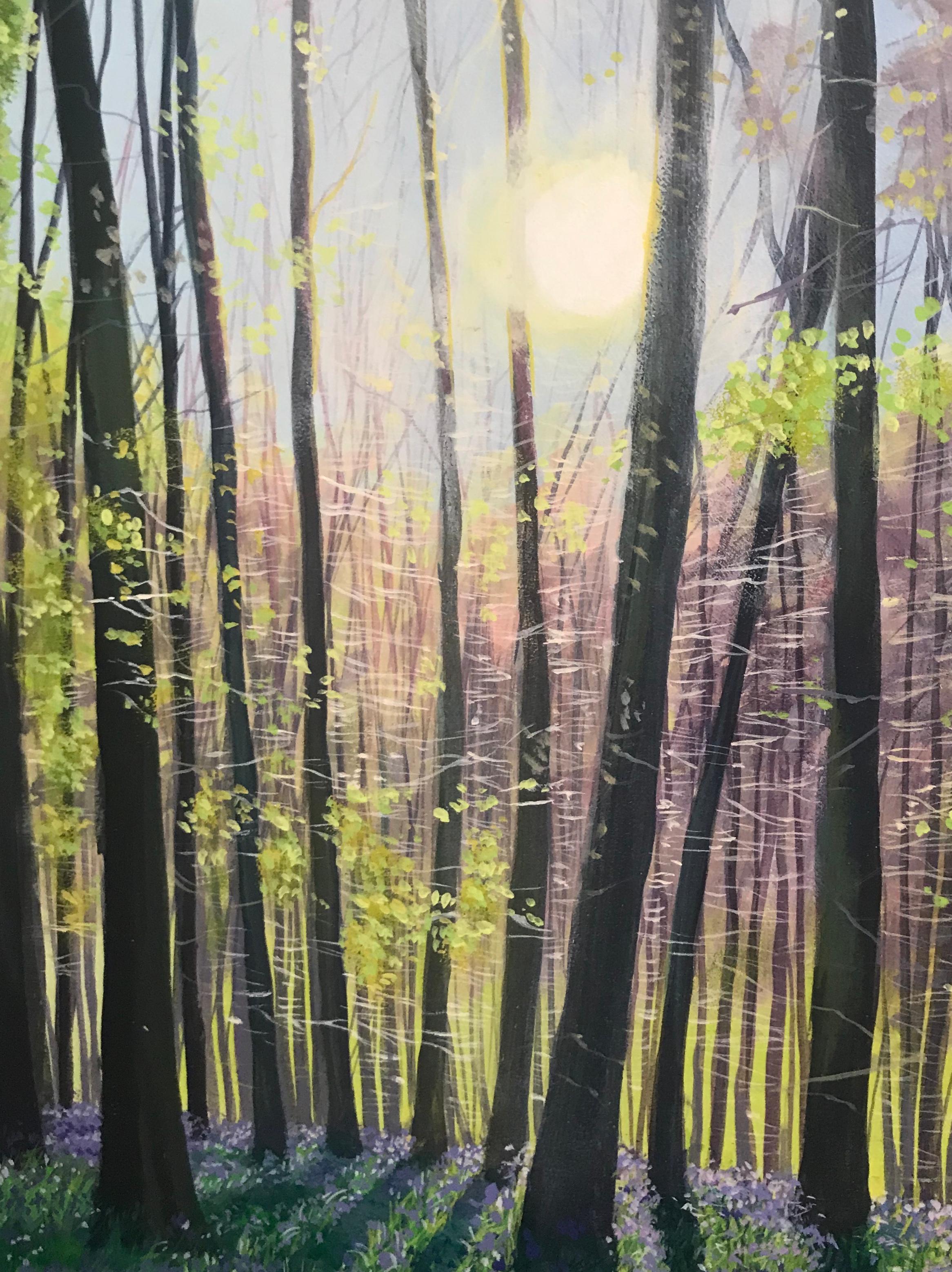 Morning Bluebells.  Contemporary Landscape Painting 1