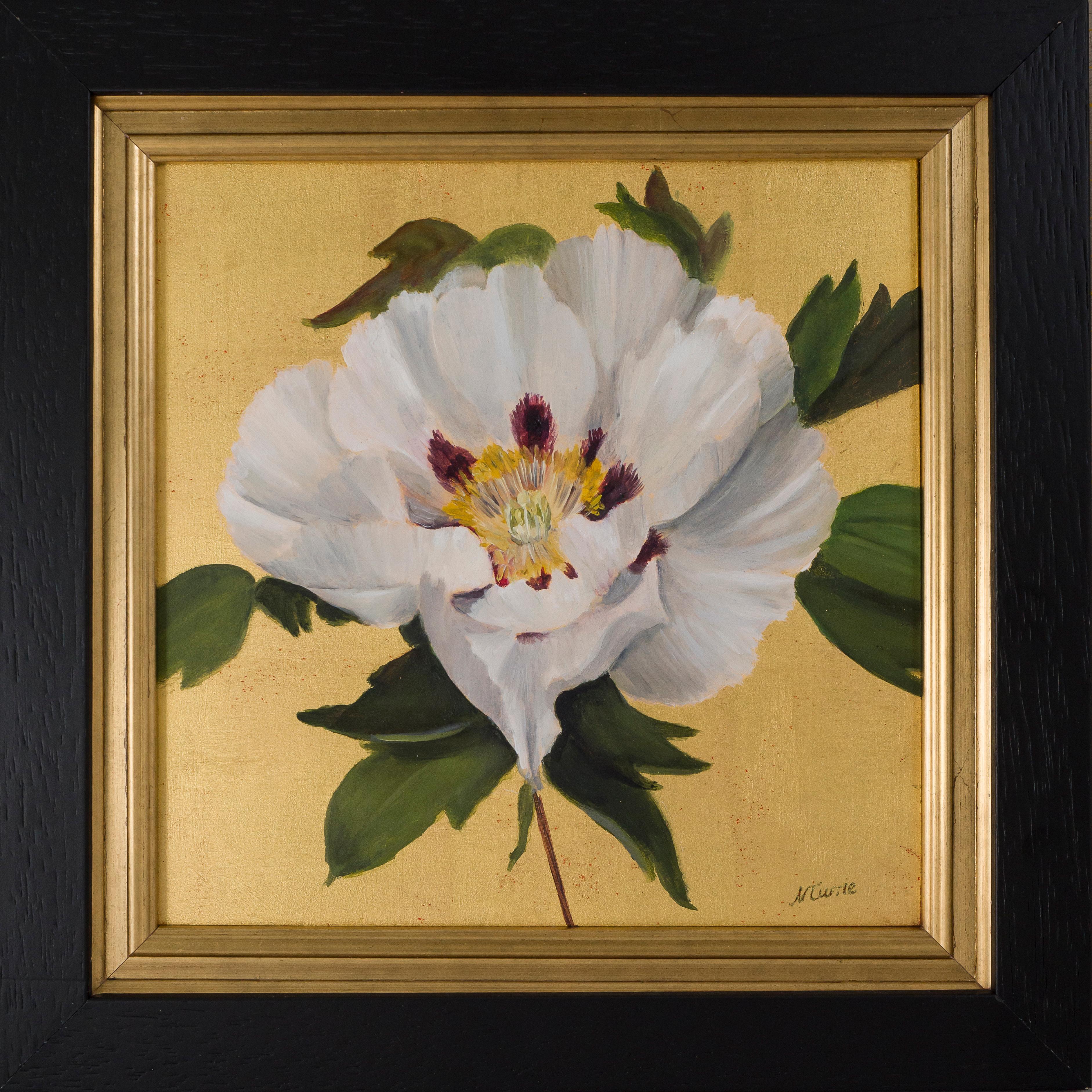 White Rockii Peony - Painting by Nicola Currie