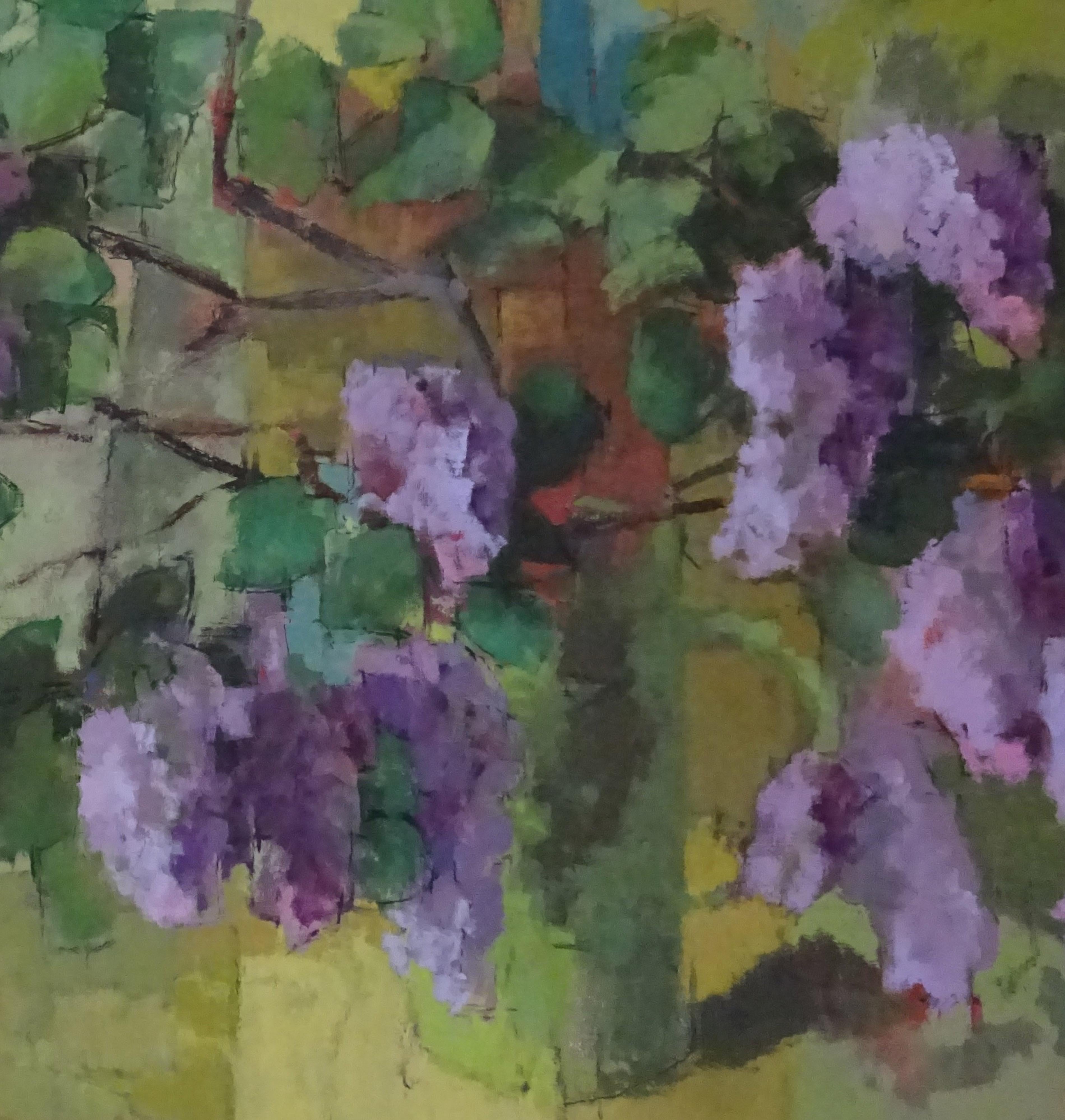 Wild Lilac:  Contemporary Still Life, Oil On Canvas - Painting by Jill Barthorpe