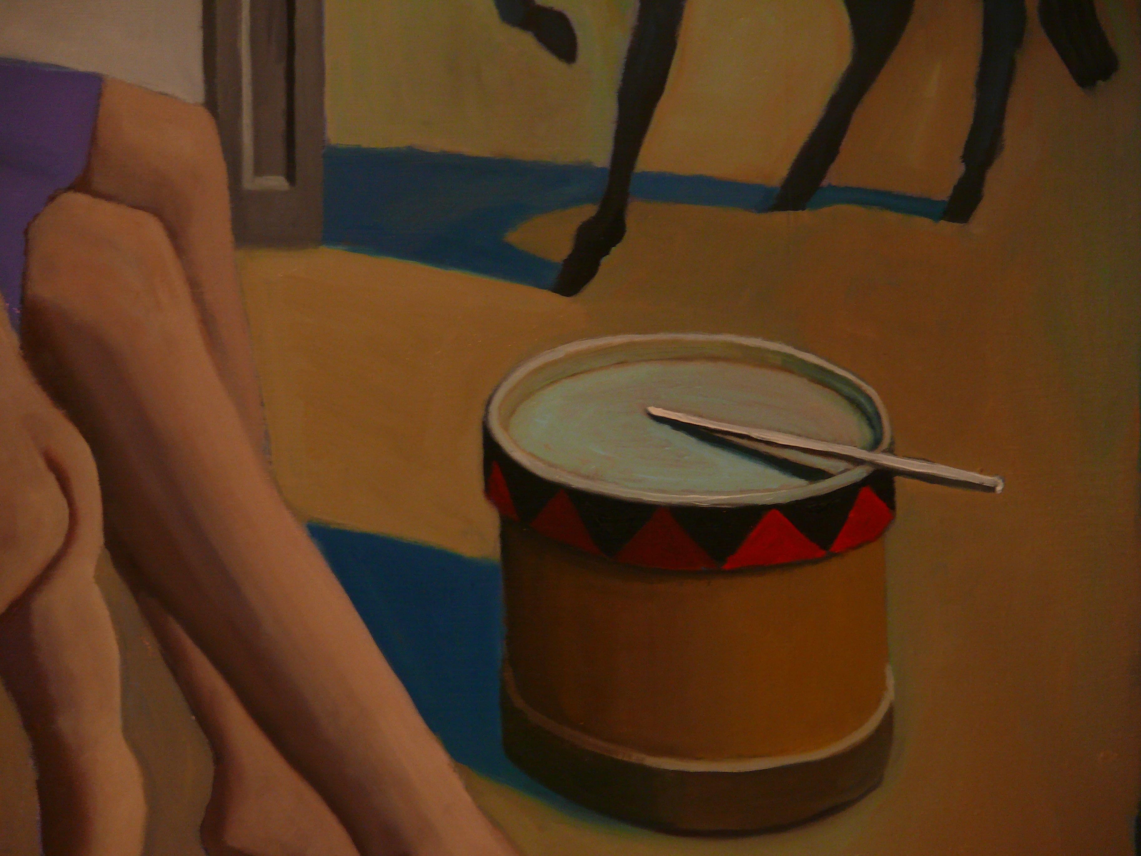 Madre e hijo en un paisaje arcaico   Pintura al óleo figurativa contemporánea en venta 1