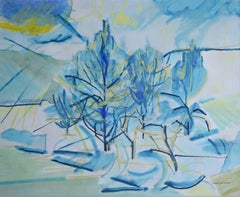 Blue Trees. Contemporary Landscape Painting