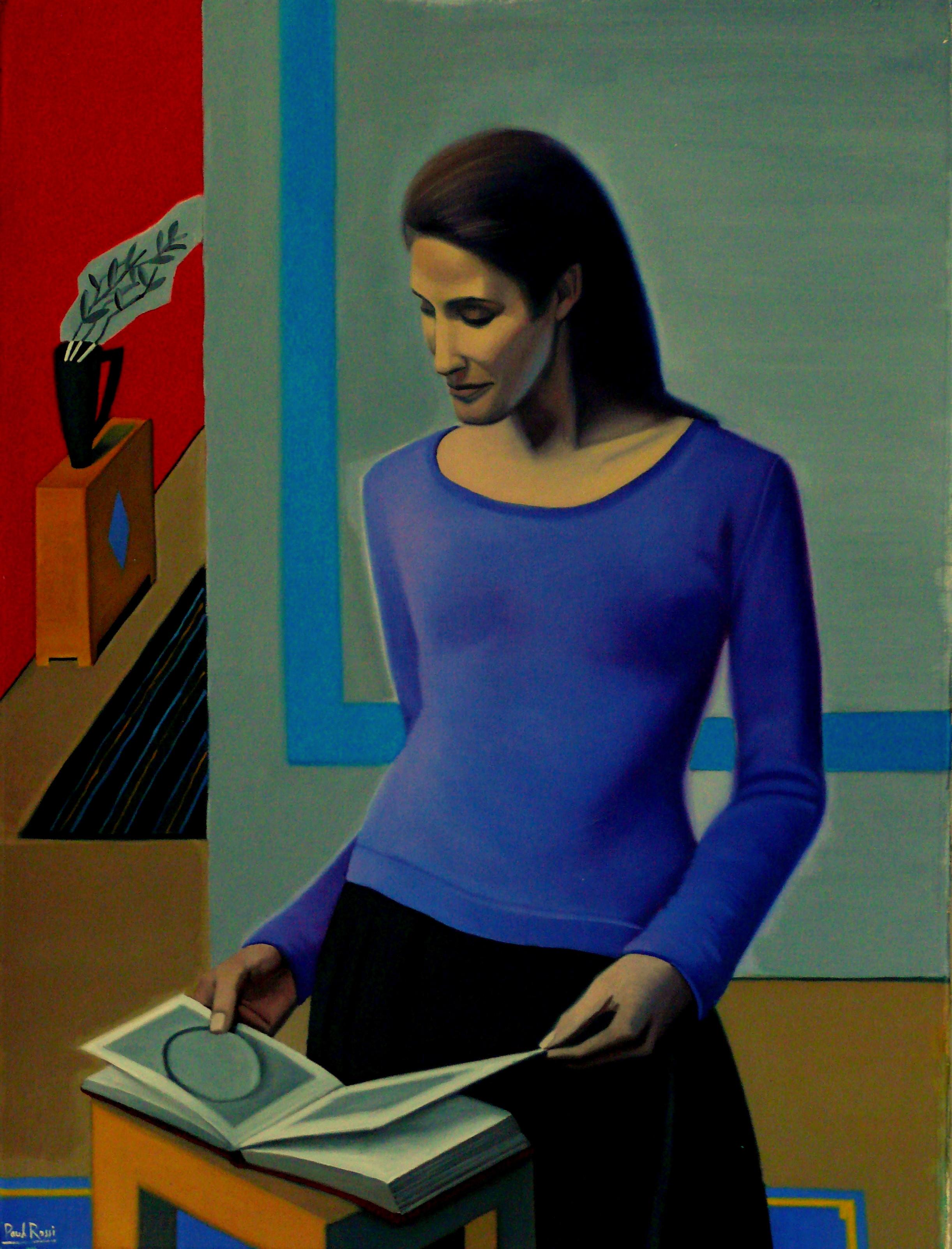 Figurative Painting de Paul Rossi - Figura en contemplación    Pintura al óleo figurativa contemporánea