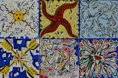 Vintage “La Suite Catalane” Set of 6 Salvadore Dali Designed Tiles. 1954