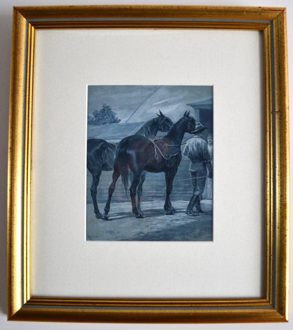 Bring The Horses Home, Aquarell von Richard Caton Woodville Jnr. – Art von Richard Caton Woodville Jr.