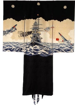 Japanischer Kriegs- Propaganda-Kimono des japanischen Jungen Omiyamairi