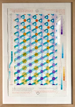 Consumables, Contemporary Acrylic Ink on Paper, Geometric Abstract, Framed