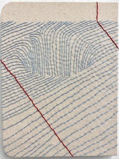 Notes for String Theory 041022, Contemporary Embroidery on Canvas, Hand Stitched