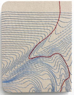 Notes for String Theory 040422, Contemporary Embroidery on Canvas, Hand Stitched