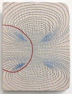 Notes for String Theory 040522, Contemporary Embroidery on Canvas, Hand Stitched