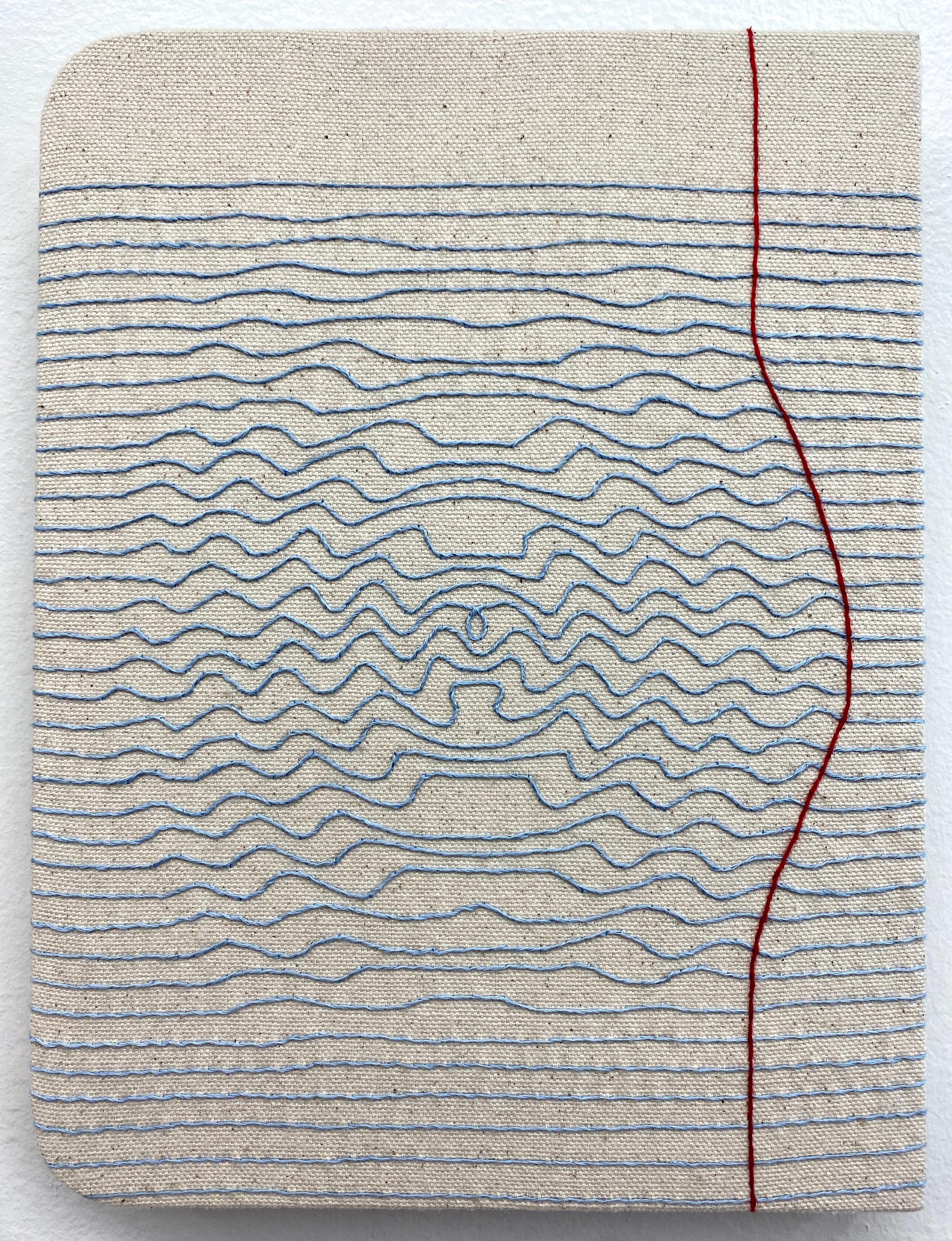 Notes for String Theory 040922, Contemporary Embroidery on Canvas, Hand Stitched - Art by Candace Hicks