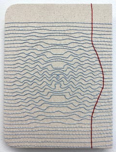 Notes for String Theory 040922, Contemporary Embroidery on Canvas, Hand Stitched