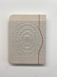 Notes for String Theory 040922, Contemporary Embroidery on Canvas, Hand Stitched
