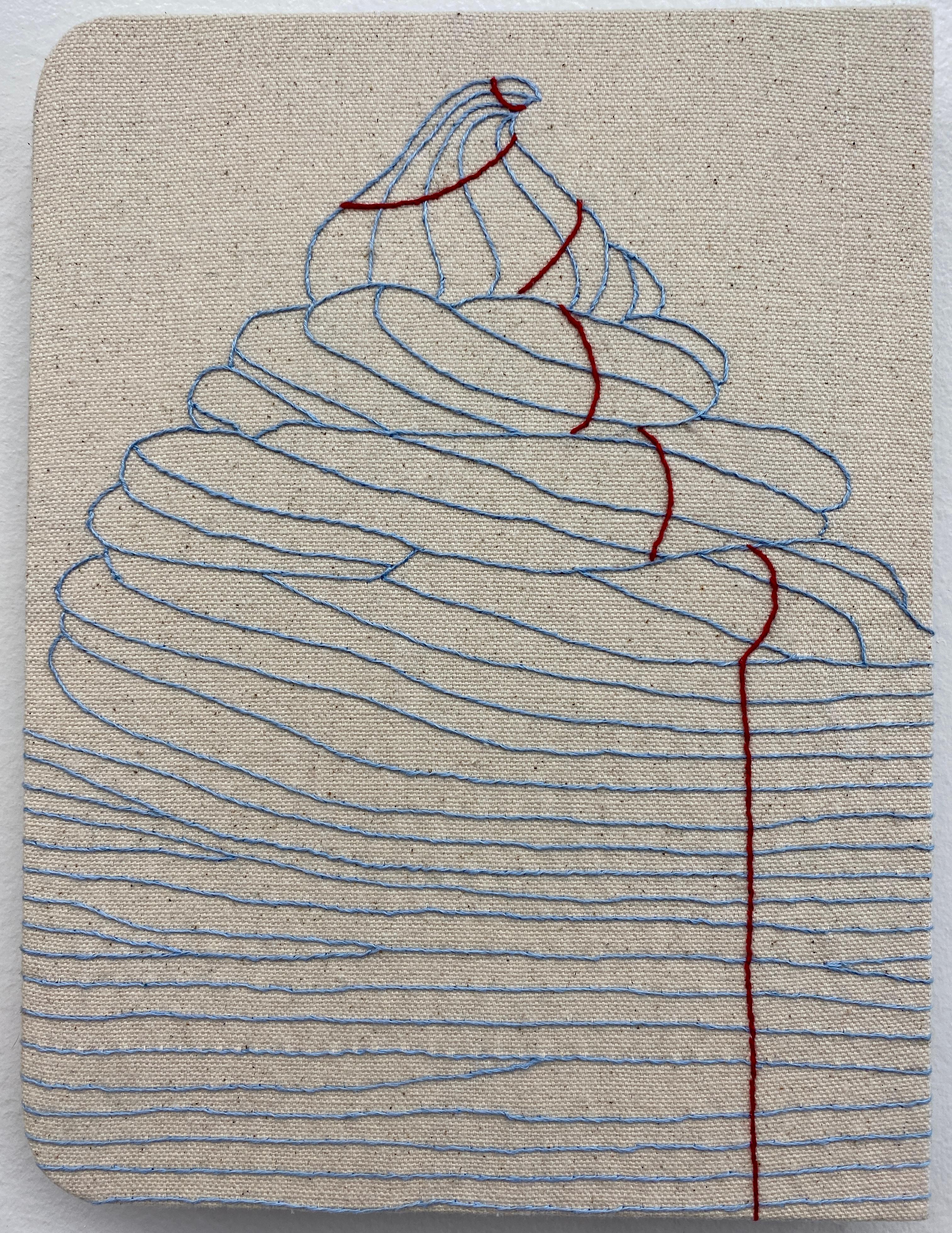 Candace Hicks Abstract Sculpture - Notes for String Theory 040722, Contemporary Embroidery on Canvas, Hand Stitched