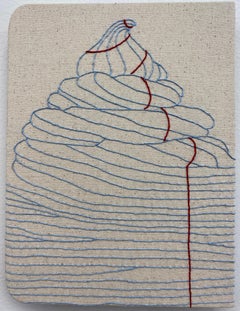 Notes for String Theory 040722, Contemporary Embroidery on Canvas, Hand Stitched