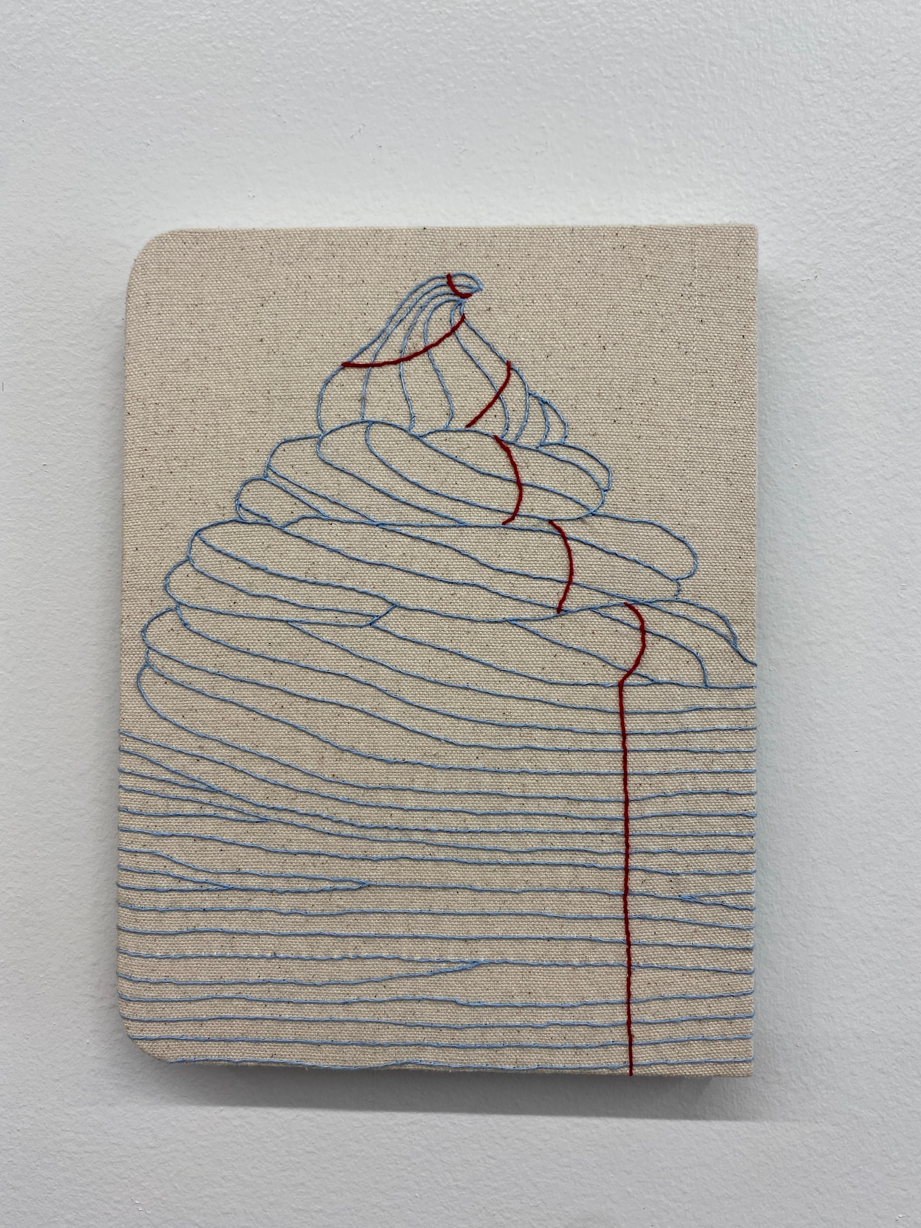 Notes for String Theory 040722, Contemporary Embroidery on Canvas, Hand Stitched - Sculpture by Candace Hicks
