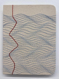 Notes for String Theory 040222, Contemporary Embroidery on Canvas, Hand Stitched