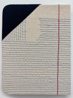 Notes for String Theory 040822, Contemporary Embroidery on Canvas, Hand Stitched